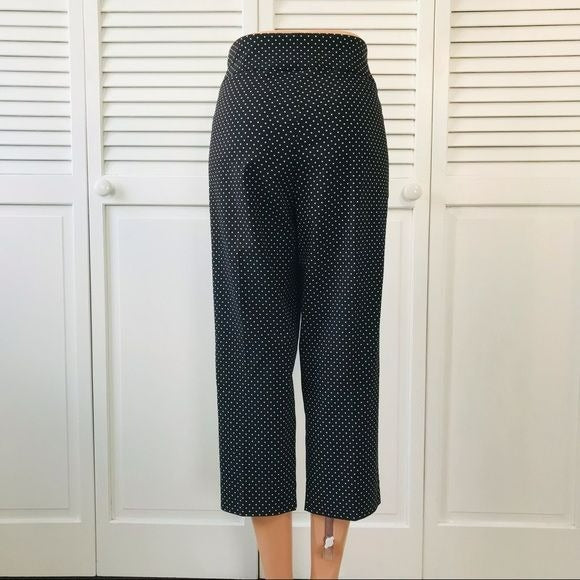 COUNTERPARTS Black White Polka Dot Cropped Pants Size 12