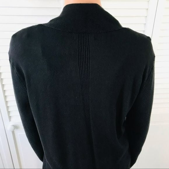 DANA BUCHMAN Black Open Front Cardigan Size XL