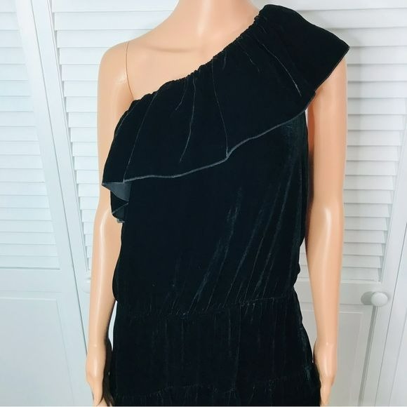 JOIE Kolda B Caviar Velvet One Shoulder Dress Size L *NEW*