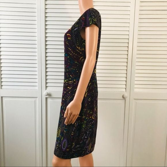 EVAN PICONE Purple Sheath Cap Sleeve Dress Size 10