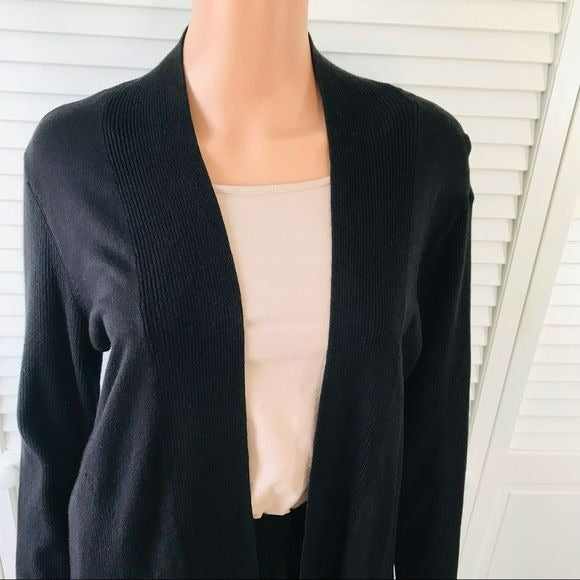 DANA BUCHMAN Black Open Front Cardigan Size XL