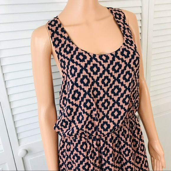 BLACK RAINN Pink Navy Blue Sleeveless Dress Size M