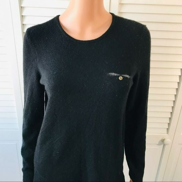J. MCLAUGHLIN Black Cashmere Rigg Sweater Size S