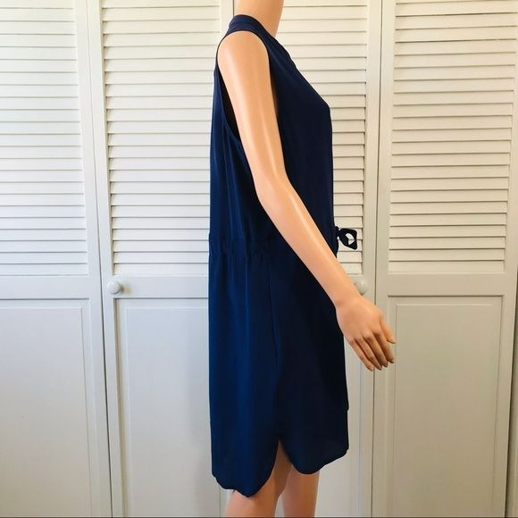 MADEWELL Navy Blue Silk Sleeveless Playa Dress Size XL