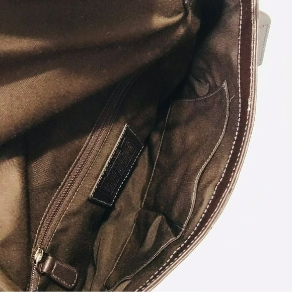 COACH Metallic Silver Flap Versatile Leather Handbag