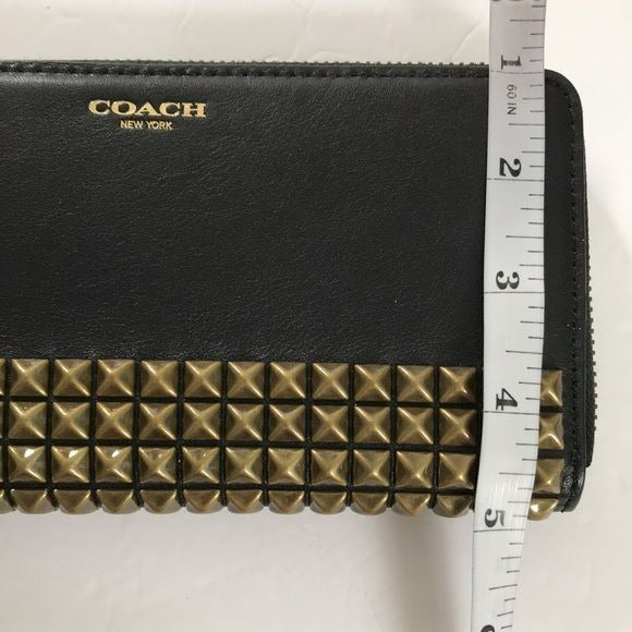 COACH Black Studded Zip Wallet (new with tags)