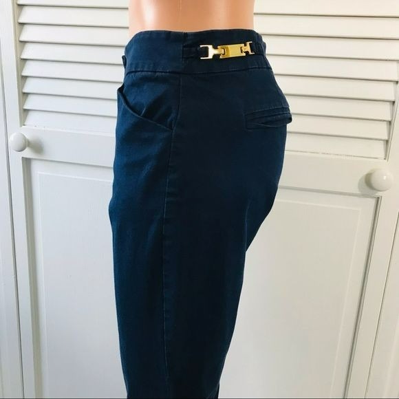 NEW YORK & COMPANY Navy Blue Stretch Cropped Pants