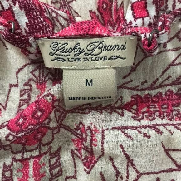 LUCKY BRAND White Aztec Print Spaghetti Strap Shirt