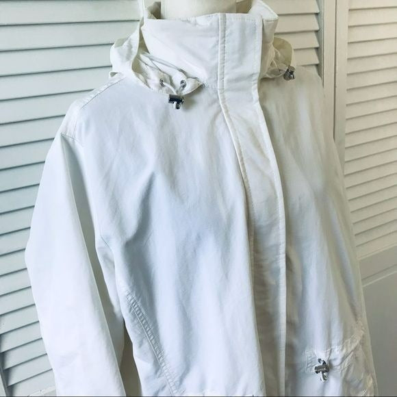 LANDS’ END White Full Zip Hooded Jacket