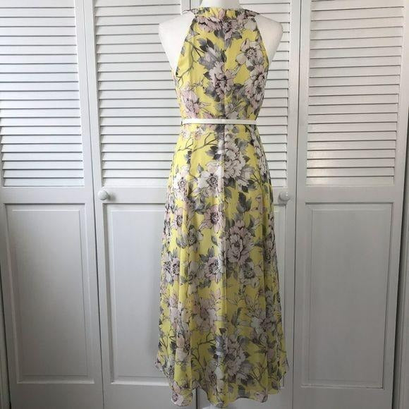 Tommy Hilfiger Floral Print Belted Midi Dress Size 4