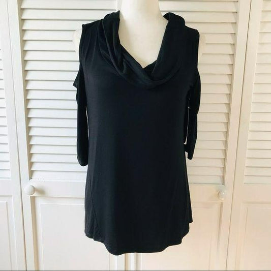 *NEW* SUNNY LEIGH Black Cold Shoulder Top Size S