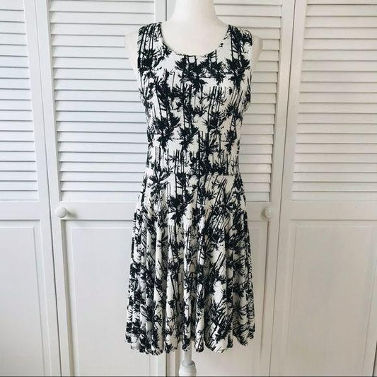 CYNTHIA ROWLEY White Tree Print Dress Size M