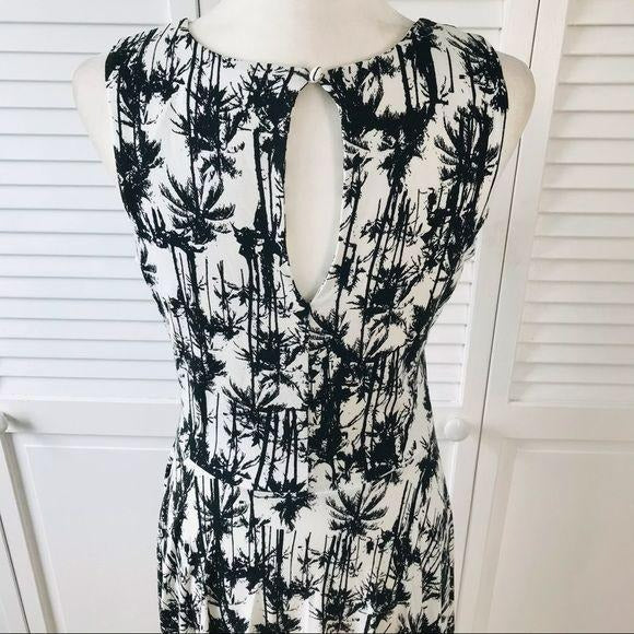 CYNTHIA ROWLEY White Tree Print Dress Size M