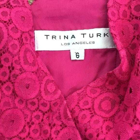 TRINA TURK Pink Desert Mirage Lace Overlay Lace Sleeveless Dress Size 6