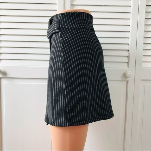 LEITH Black White Stripe Casual Skirt Size M