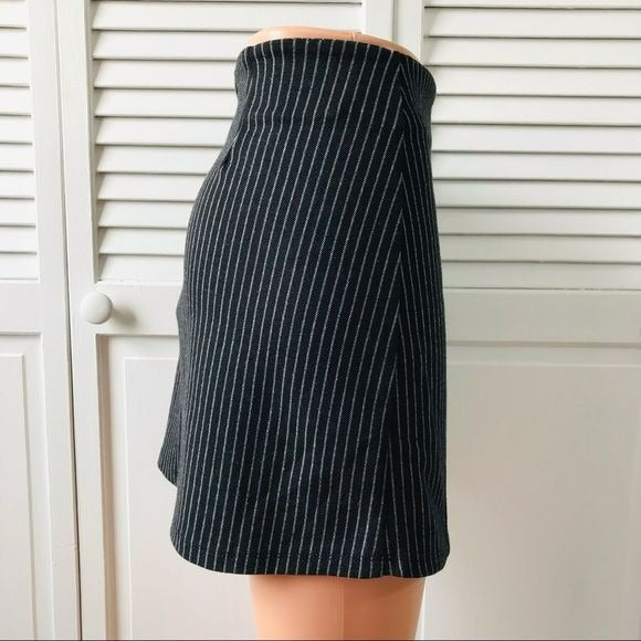 LEITH Black White Stripe Casual Skirt Size M