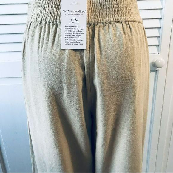 *NEW* SOFT SURROUNDINGS Beige Embroidered Pants