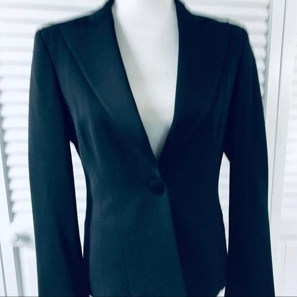 STUDIO MILANO Black Wool Blazer Size 8