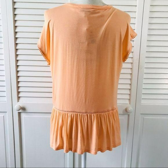 *NEW* CUPIO Signature Orange Eyelet Short Sleeve Blouse