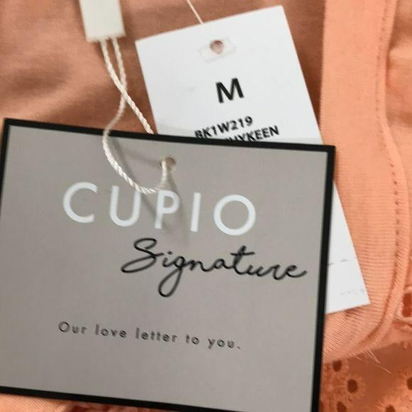 *NEW* CUPIO Signature Orange Eyelet Short Sleeve Blouse