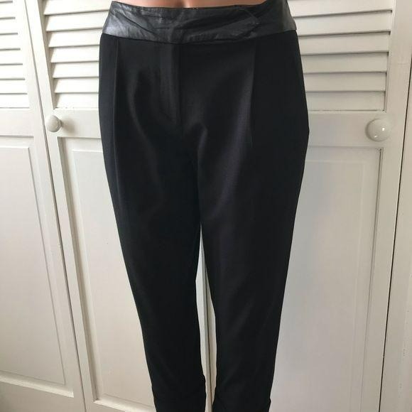 MILLY Wool Blend Black Crop Dress Pants Size 0