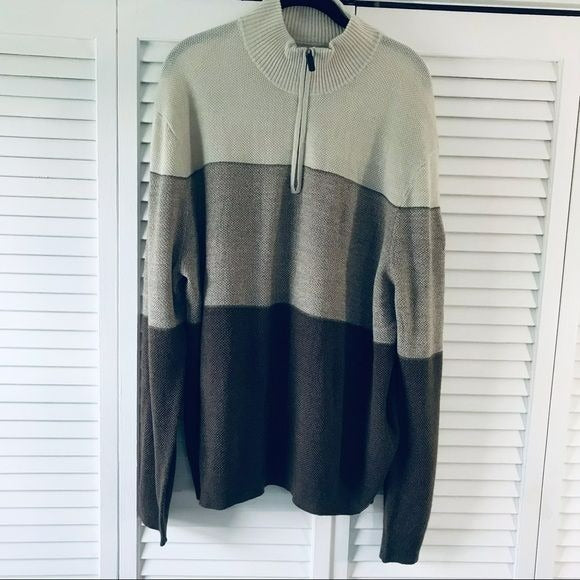 DOCKERS Acrylic Color Block Long Sleeve Sweater Size XXL