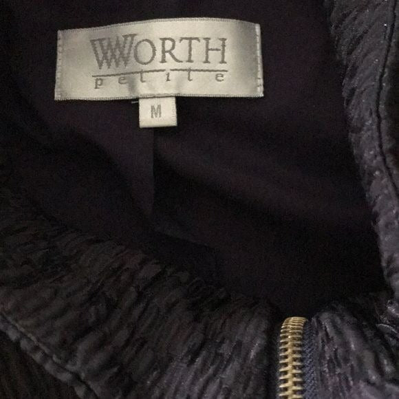 WWORTH Petite Black Purple Double Zipper Jacket Size M