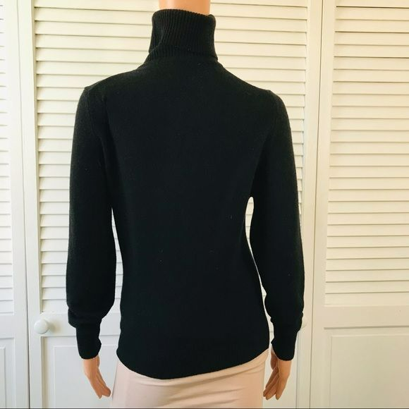 JACQUES DE LOUX Black Cashmere Turtleneck Sweater Size 34