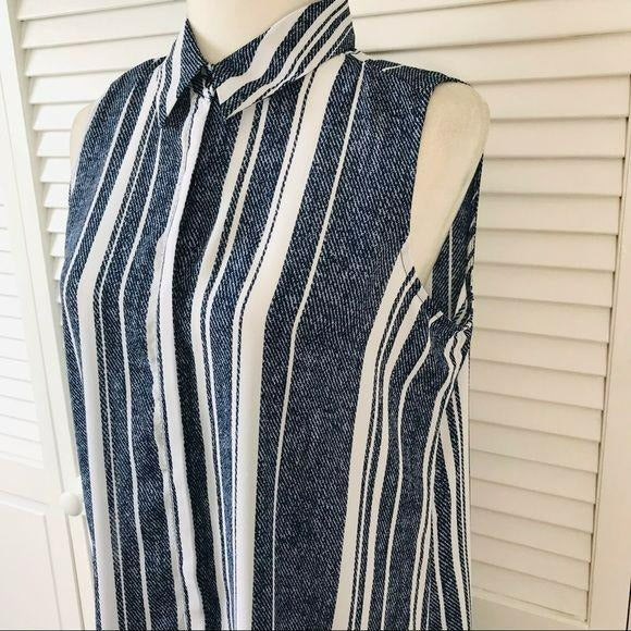 ALFANI Printed Striped Tunic Shirt Size 4