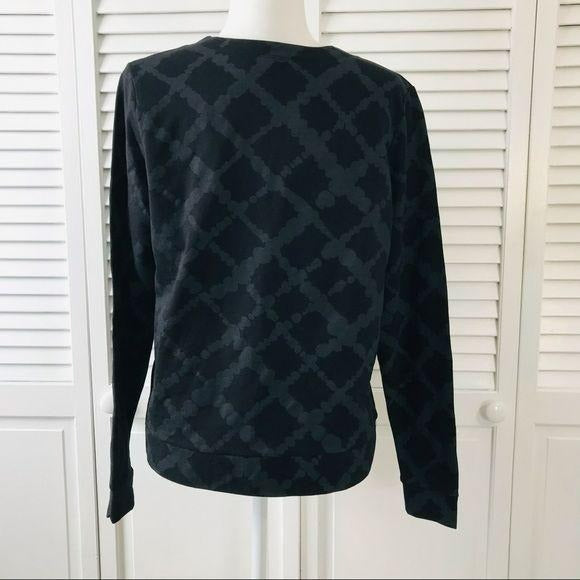 HUE Sleepwear Long Sleeve Black Panel Sweatshirt Size S