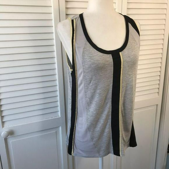 AIKO Sheer Split Back Tank Top Size M