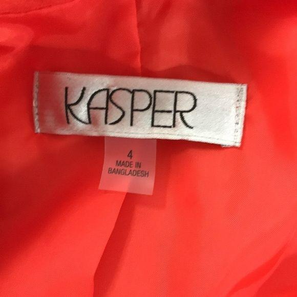 KASPER Orange Ruched Sleeve Linen Jacket Size 4 *NEW*