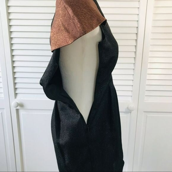 3.1 PHILLIP LIM Black Bronze Cap Sleeve Sparkly Dress Size 2