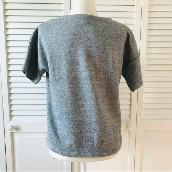 J Crew Gray Cotton Blend Pullover Top Size XS
