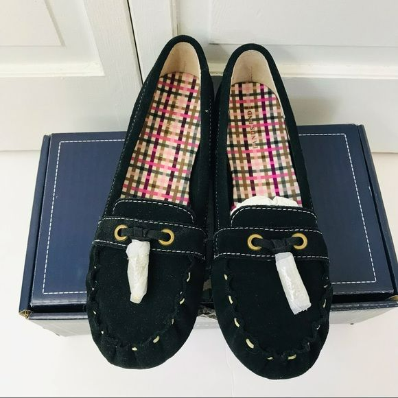 *NEW* LANDS’ END Black Moccasins With Tassel Size 7M