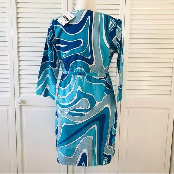 GRETCHEN SCOTT Blue V-Neck Dress Size XS (New with tags)