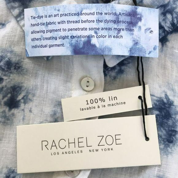 *NEW* RACHEL ZOE Linen Button Up V-Neck Shirt Size XS