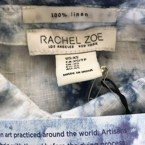 *NEW* RACHEL ZOE Linen Button Up V-Neck Shirt Size XS