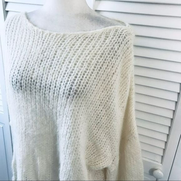 FREE PEOPLE Ivory Moonbeam Alpaca Chunky Knit Sweater Size S