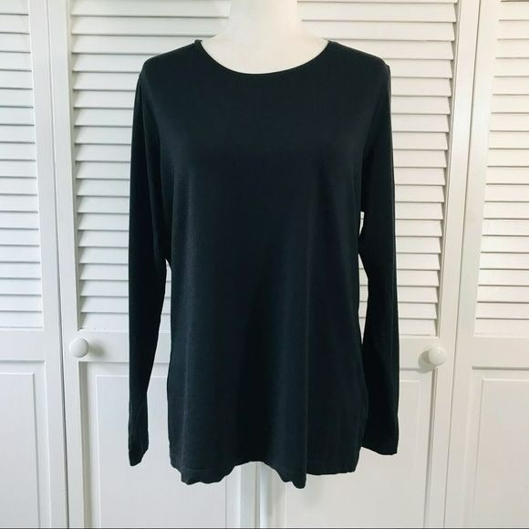 LANDS’ END Black Long Sleeve Shirt Size Extra L