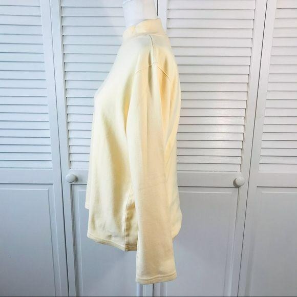 KAREN SCOTT Yellow Cotton Mock Neck Sweater Size L