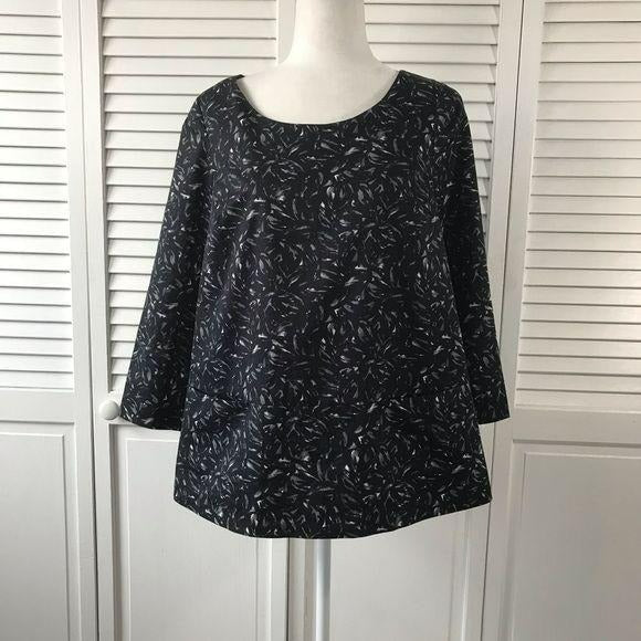 DKNY Black 3/4 Sleeve Blouse Size 10