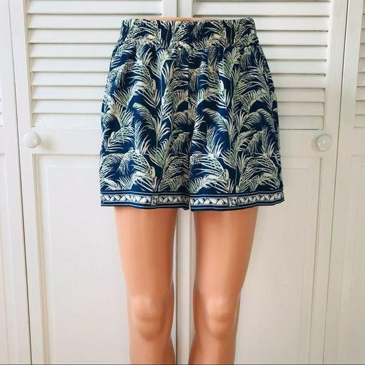 *NEW* MAX STUDIO Blue Tropical Print Shorts Size XS