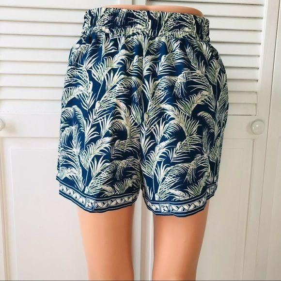 *NEW* MAX STUDIO Blue Tropical Print Shorts Size XS