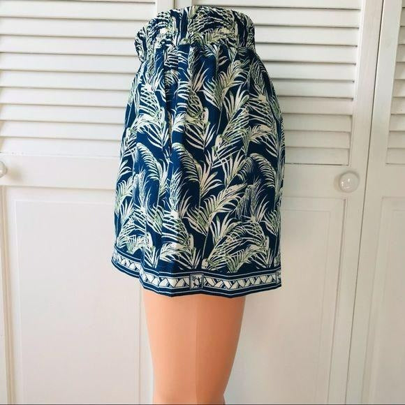 *NEW* MAX STUDIO Blue Tropical Print Shorts Size XS