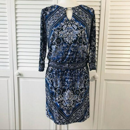 WHITE HOUSE BLACK MARKET Blue Belted Dress Size S (New with tags)