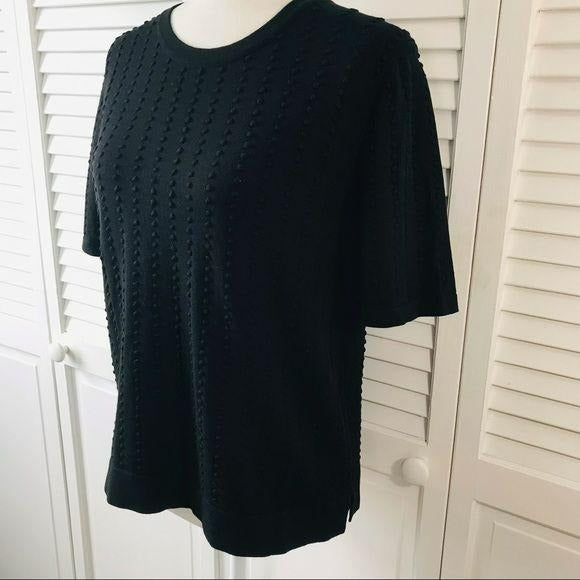 CATHERINE MALANDRINO Black Polka Dot Sweater