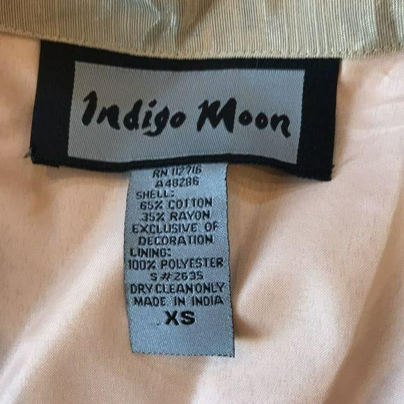 INDIGO MOON Beige Embroidered Blazer Size XS