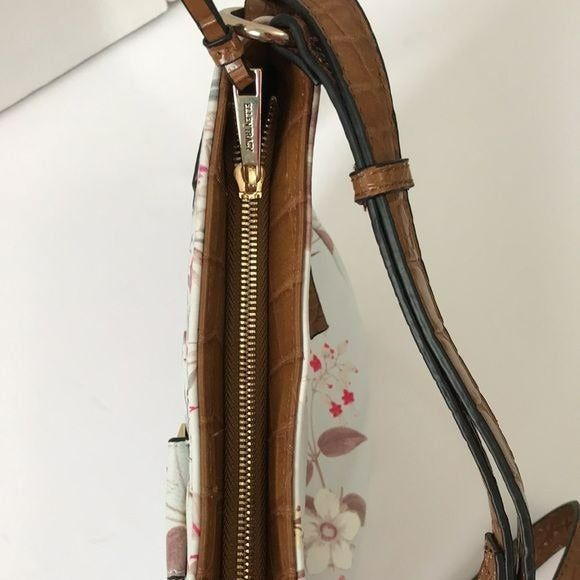 ELLEN TRACY White Floral Long Strap Crossbody Bag