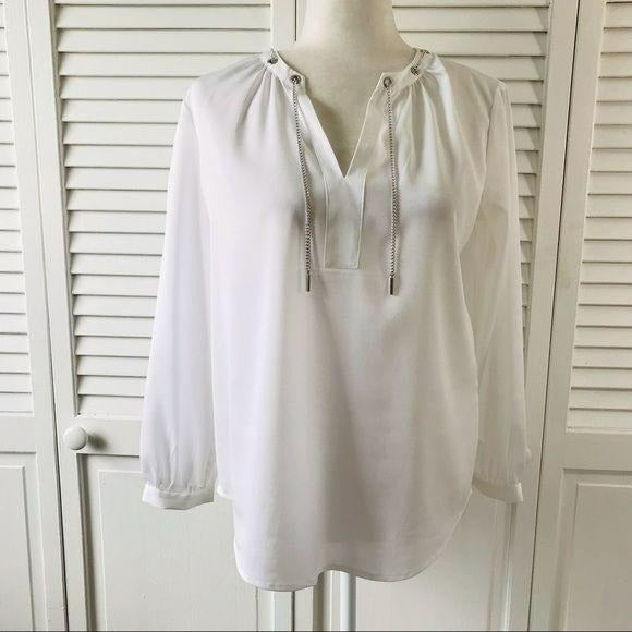 NEW YORK & COMPANY White Long Sleeve Blouse Size S (New with tags)